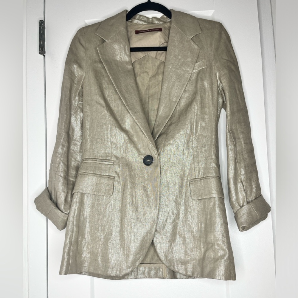 Comptoir des Cottoniers silver linen blazer